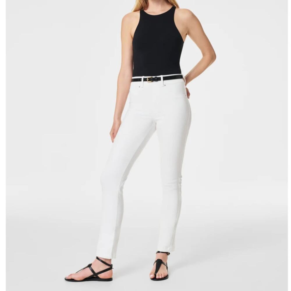 SPANX SPANXshape EveryWear Straight Leg Jeans White Sz Large {TT25}